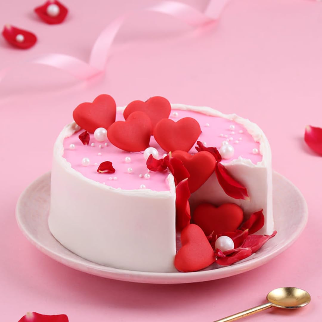 FlowerAura Delicious Fresh 1.5Kg Eggless Hearts Chocolate Cake For Birthday | Anniversary | Wedding | Mother's Day | Father's Day | Valentine's Day | Christmas | New Year (Same Day Delivery)-image-49