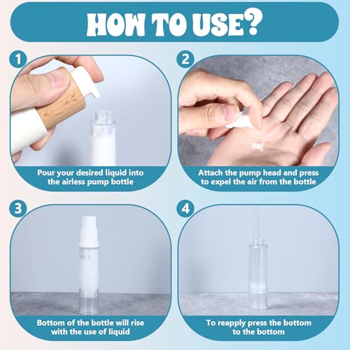4 Stk Leer Airless Pumpspender,Pumpflasche Klein Leer,Reise Spenderflasche,Tragbarer Pumpspender 10ml,Vakuum Kosmetikbehälter,Reiseflaschen zum Befüllen,Kunststoff Sprühflasche Klein,für Flüssigkeit