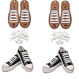 Joyshare No Tie Shoelaces for Kids and Adults, Waterproof Silicon Flat Elastic Athletic Running Shoe Laces with Multicolor for Sneaker Boots Board Shoes and Casual Shoes (White+White, 36pcs)
