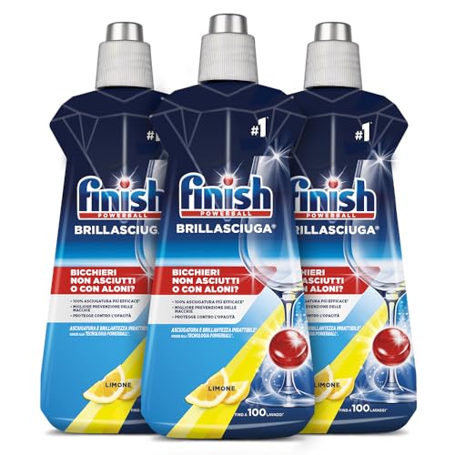 Finish Brillantante, Additivo Lavastoviglie al Limone, 500 ml (Confezione da 3)