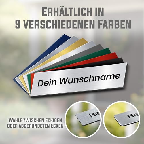 Meinearmbänder personalisierte Türschilder 2er Set – selbstklebend und wetterfest – Namensschilder für Klingel sowie Briefkasten mit Gravur… – Ansicht 6