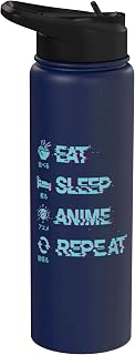 Eat Sleep Anime Repeat Funny Otaku Graphic Anime Figur Anime Stainless Steel Insulated Water Bottle