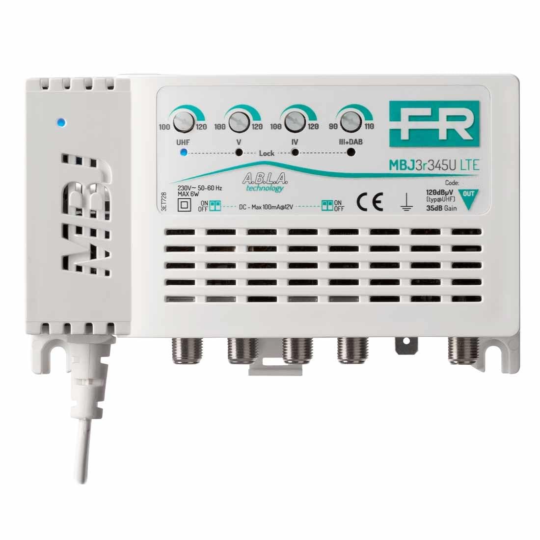Fracarro 223621 MBJ3R3U Amplificatore Multibanda, T2, CENTR, 2IN, 3+DAB, U T2