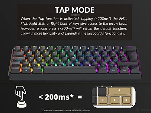 Clavier mécanique Ranked N60 Nova 60% avec interrupteurs Gateron Blue noir - 4