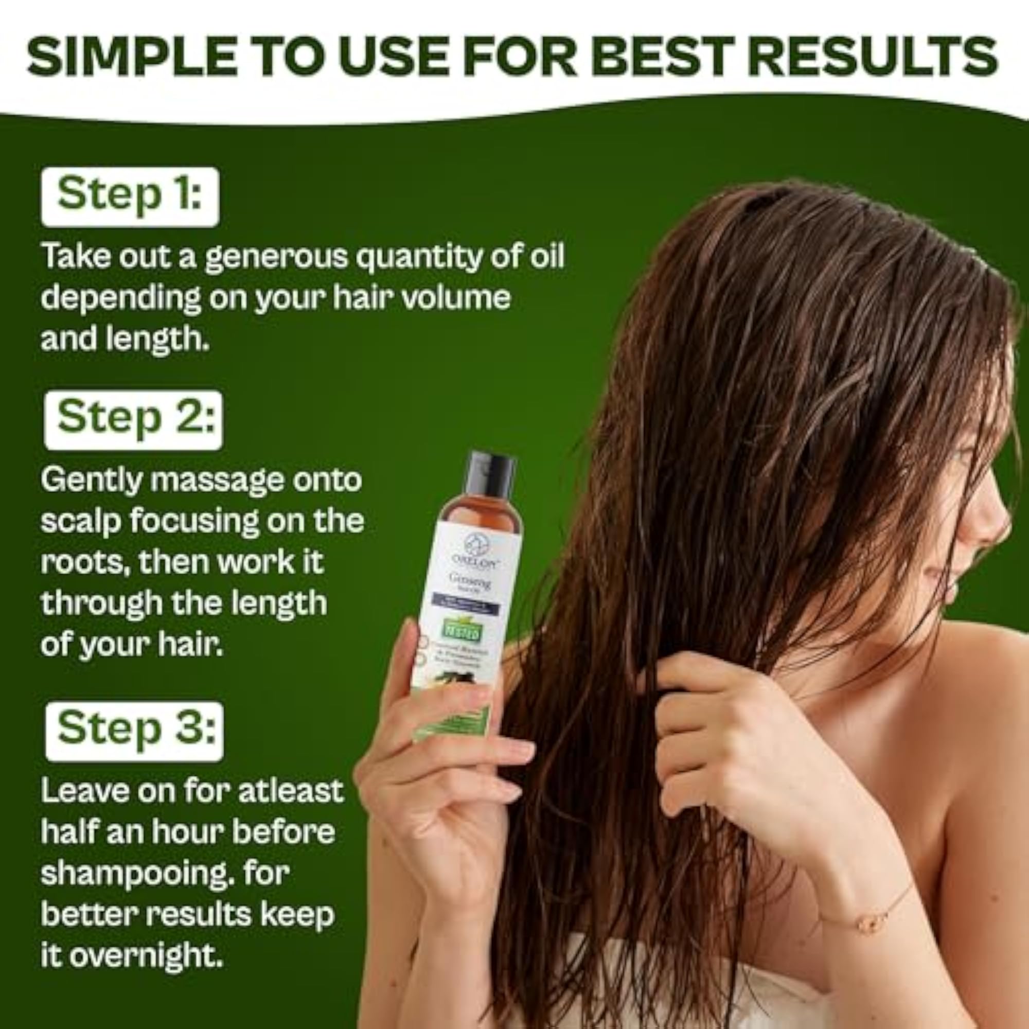 Red Ginseng Natural Hair Oil for Hair Fall Control