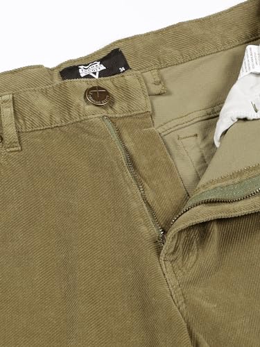 Image of Thomas Scott Men Mid Rise Slim Fit Corduroy Chino Pants