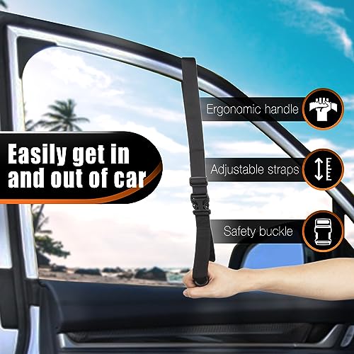 Image of KOUNATSURI Car Handle Assist for Elderly Car Door Handle Multifunction Handle Car Door Latch Handle for Seniors and Handicapped(Red)