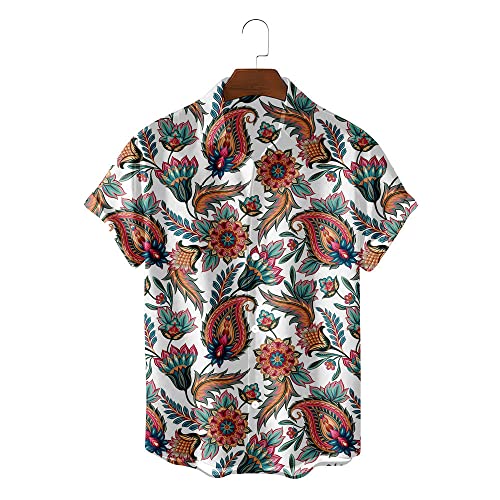 Chemise hawaïenne vintage à manches courtes pour homme avec hauts imprimés ethniques