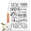 You Cuss Too Much Drink Too Much Morals Are Suspicious Funny Kitchen Towels Decorative Dish Towels with Sayings Funny Housewarming Kitchen Gifts Multi Use Cute Kitchen Towels Funny Gifts for Women