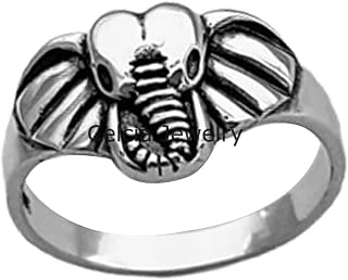 Solid 925 Sterling Silver Elephant Head Ring, Good Luck Ring, Animal Ring, Metaphysical Ring, Boho Bohemian Ring, Minimalist Ring, Amazing Mothers Day Ring