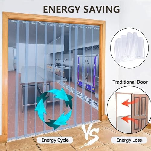 Waterproof Freezer Door Curtain - 3mm Thick Vertical Blinds for Warehouses & Garages - Energy Efficient Insulation and Dust Protection