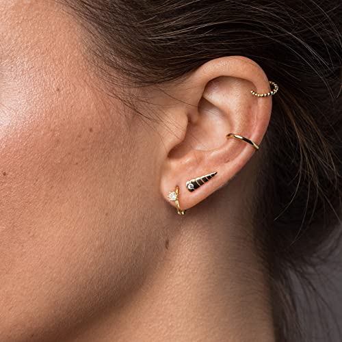 Image of DAILY VIBES Dainty Butterfly Cross CZ Small Huggie Hoop Earrings for Women