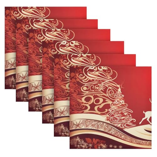 Servilletas de Tela Navideñas Multicolor Pack x6 Polyester 20x20 in miniatura 2