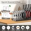 Housolution Pot and Pan Organizer Rack for Cabinet, Expandable Pot Lid Organizer Holder with 14 Adjustable Dividers, Fully Expanded Size 22.83 W x 7.09 D x 7.09 H, Black