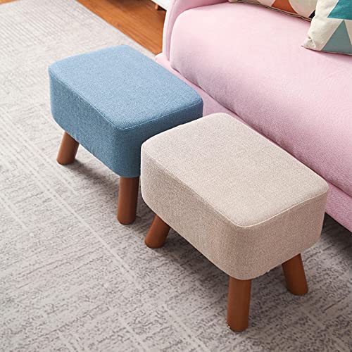 Tabouret pouf en lin gris clair aux finitions soignées - 8