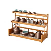 Amazon｜Fegson 竹製 茶器収納棚 アンティーク ディスプレイラック