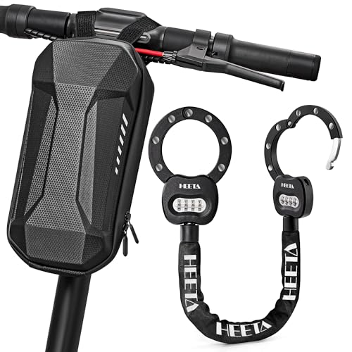 HEETA E Scooter Schloss Zahlenschloss mit Tasche 8mm Fahrradschloss Hohe Sicherheit e Roller Schloss Handschellenschloss Kettenschloss Fahrrad Zubehör Bike Lock für E-Scooter Fahrräder Motorrad