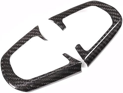 YIWANG Marco de botón para volante de coche de fibra de carbono real, 2 piezas para BMW serie 5 G30 2018 2019 accesorio de automóvil