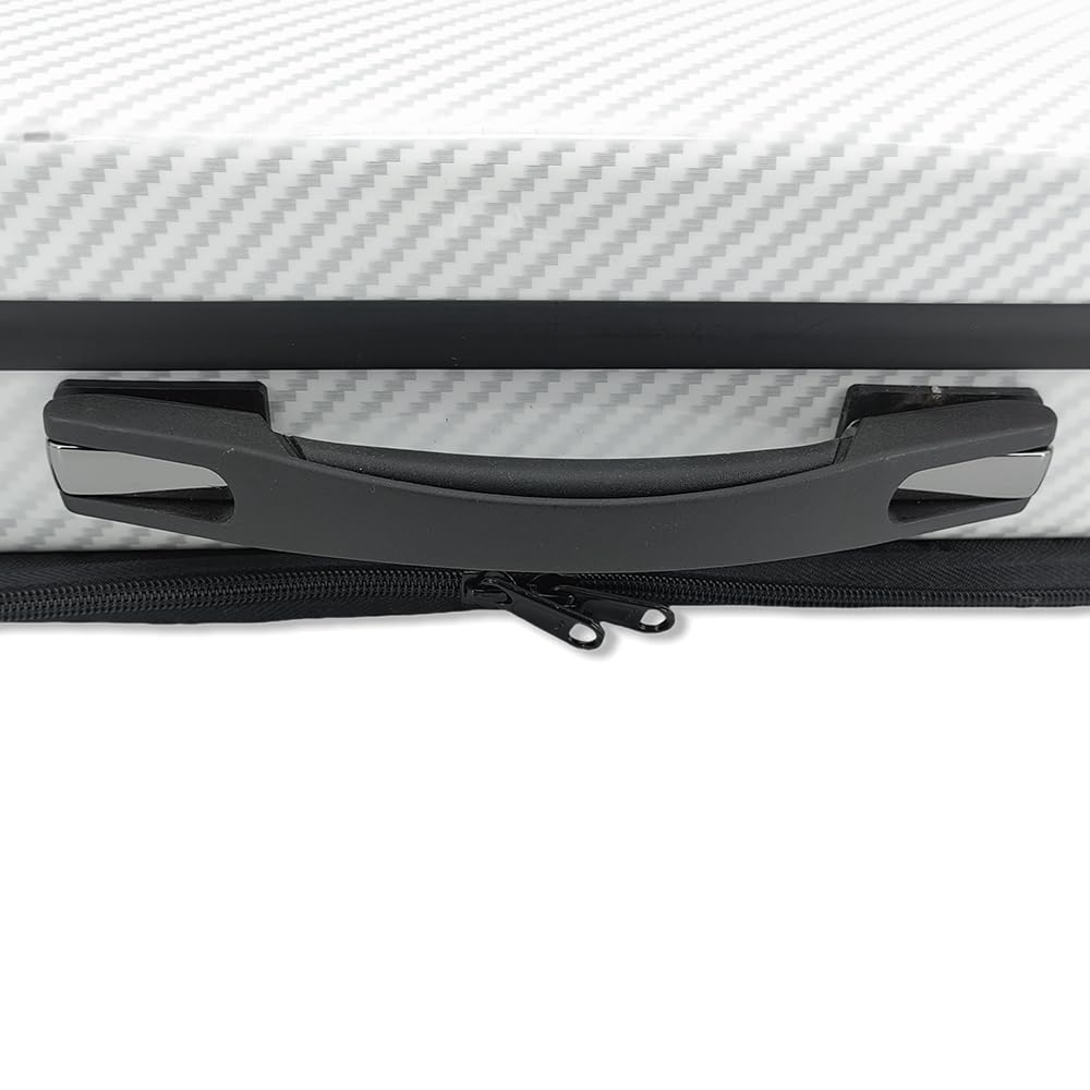Étui rectangulaire en fibre de carbone et fibre de verre pour violon 4/4 avec sac de partitions (blanc 1)