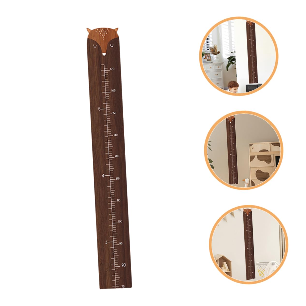 Medidor Decoración Animados Estable de Dibujos en para y Resistente Altura de Madera Forma de Jirafa Diseño Infantil de Dormitorio y Habitación