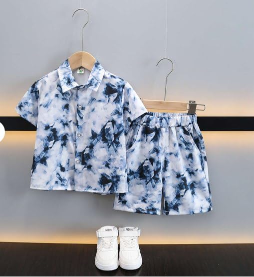 Image of ocvito Print Cotton Ethnic Shirt and Shorts Coord Set for Infant Toddler Baby Boys