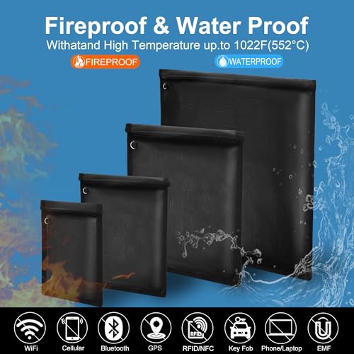 Faraday Bag 4 Pack – Waterproof & Fireproof Signal Blocking Pouch for Laptop, Tablet, Phone, Car Key – Anti-Theft & Anti-Tracking Faraday Cage Sleeve by EXLIFBAG - Image 5