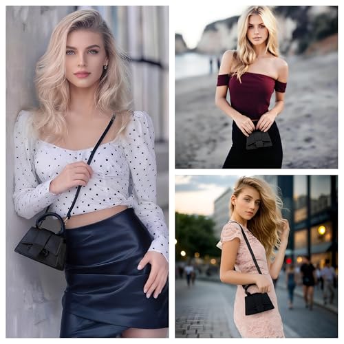 Image of Ayliss Micro Mini Crossbody Handbag Women's Purse Clutch Cute Mini Trendy Bag Top Handle PU Leather Shoulder Bag