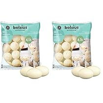 Bolsius – Candele Galleggianti – Colore Avorio – 20 Pezzi – Cera Inodore- Durata: fino a 4,5 ore a candela – Candele Decoritive – Occasioni Speciali (Confezione da 2)