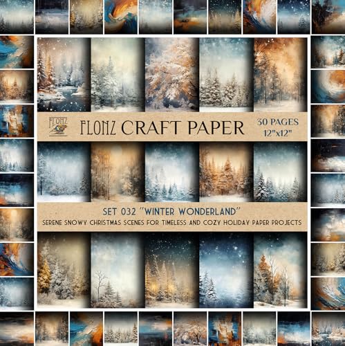 Flonz Vintage Styled 12"x12" Double Sided Paper Pad (30 pages)