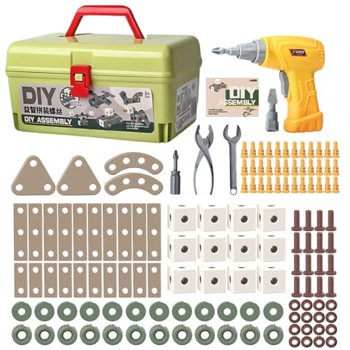 Perceuse jouet pour enfants et sa boîte à outils de construction pour tout-petits