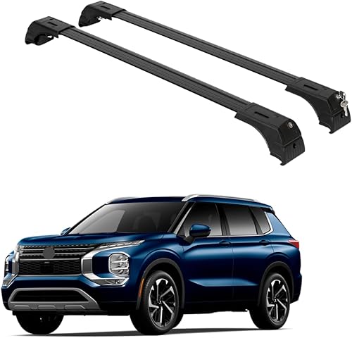 ERKUL Barras transversales de techo para Mitsubishi Outlander y Outlander PHEV 2022-2025 (no apto para Outlander Sport) Barras transversales de