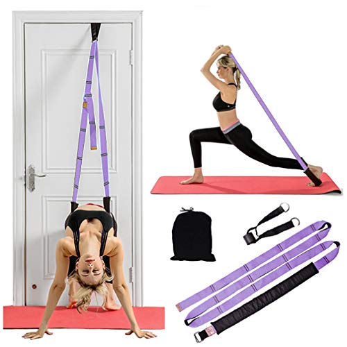 Kimdaro Multi-Purpose Waist Exercise Band - Waist Back Bend Assist Trainer Flexibility & Yoga Stretching Leg Stretcher Strap W/Door Anchor For Dance Gymnastics Training Fitness (Purple) #TOP9