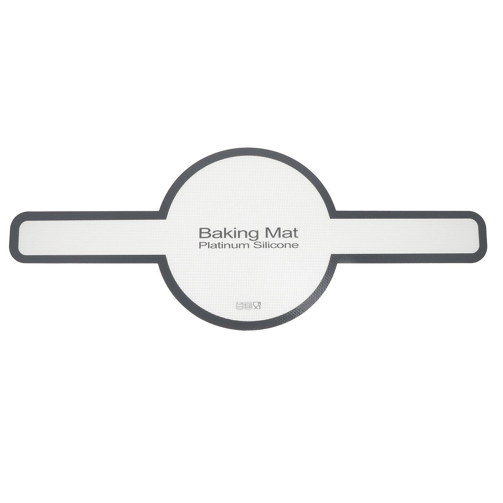 Operitacx Silicone Baking Mat for Oven Bread Baking Non- Stick Dough Rolling Pad with Long Handles Reusable Table Sheet White Black