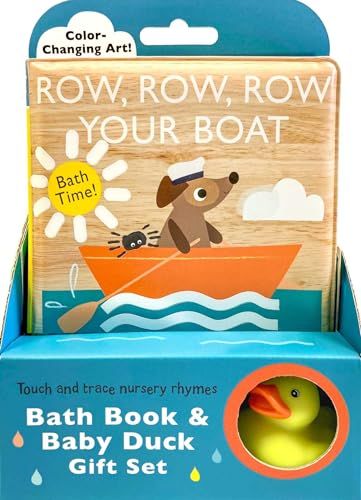 Touch and Trace Nursery Rhymes: Row, Row, Row Your Boat Bath Book & Baby Duck Gift Set