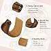 Clip In Hair Extensions Double Weft Brazilian Hair 120g 7pcs Medium Brown Fading to Golden Brown and Strawberry Blonde Highlighted Full Head Silky Straight 100% Human Hair Clip In Extensions 18 Inch
