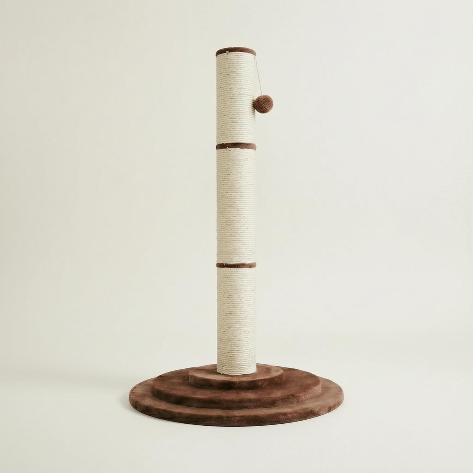 Tiragraffi a Palo con Base Verticale Tiragraffi con Corda in Sisal da Pavimento per Gatti, 118CM