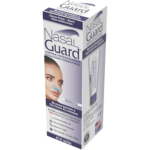 Allergy Relief and Allergen Blocker Nasal Gel - Drug-Free, for Pollen Allergy Sufferers, for Airplane Travel (Unscented) - 10 gram Tube (0.35 oz, Pack of 1)