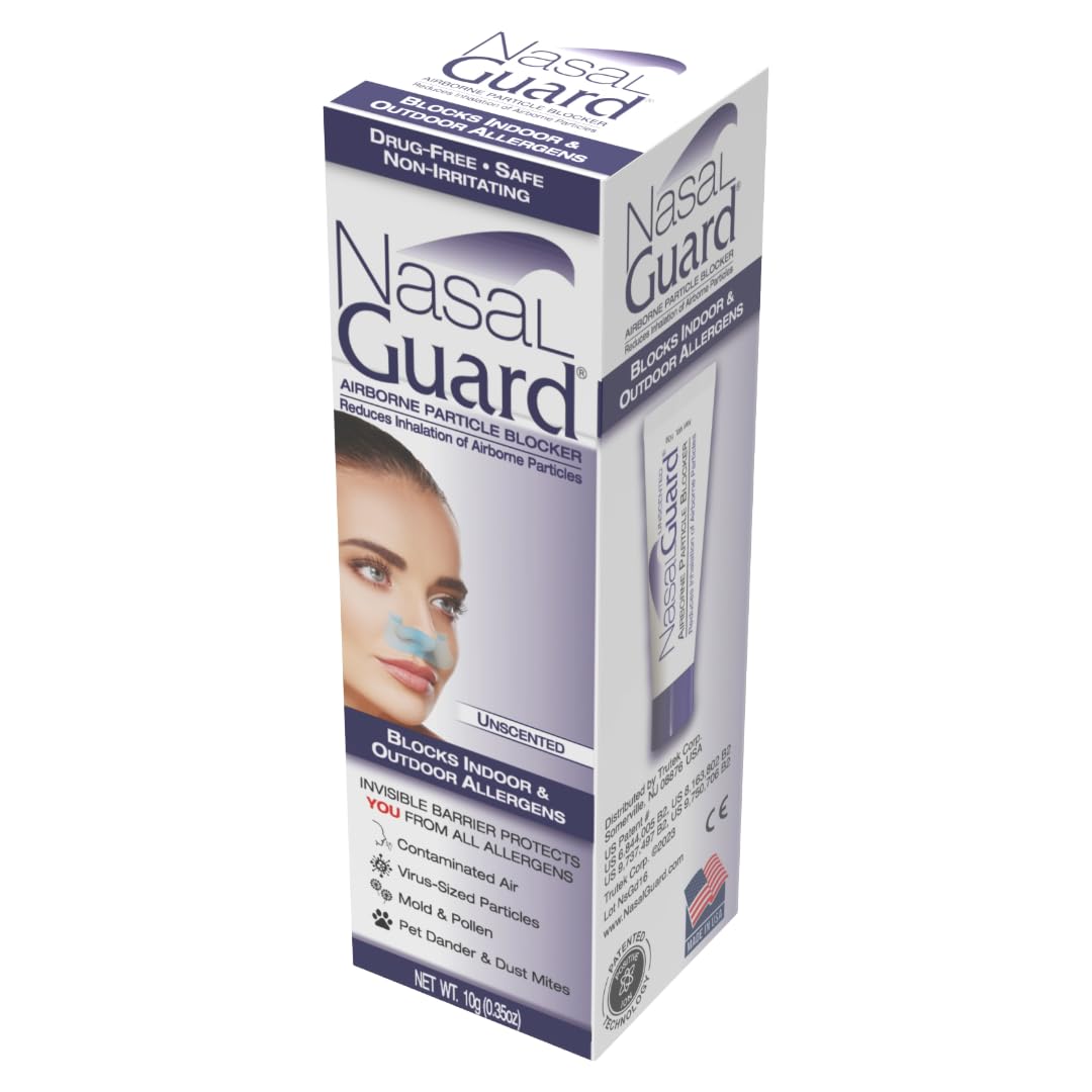 Airborne Particle Blocker Gel - Helps Reduce Inhalation of Allergens, Pollutants & Irritants - Drug-Free, Daily Use, Made in USA (Unscented, 10 Gram Tube), Over 150 Applications
