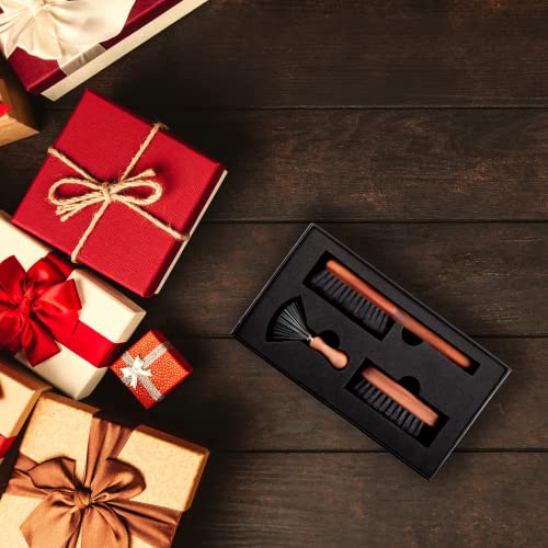 ZilberHaar Bartbürsten-Pflegeset für Männer - 1 Bartbürste + 1 Taschenbürste + 1 Bürsten Reinigungswerkzeug - Steife Wildschweinborsten und Birnbaumholz - Medium bis Lang, Dicke Bärte