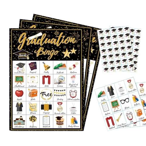 Tarjetas de bingo para de graduación – Find The Guest – Juego de graduación para 24 jugadores – Juegos para romper el hielo para de graduados – Accesorios de de graduación