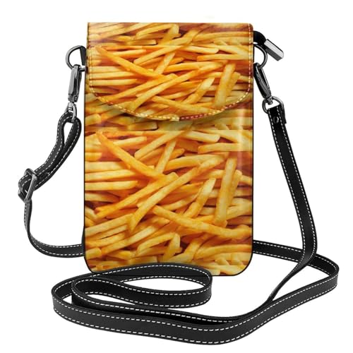 Petits sacs bandoulière frites femmes - Portefeuille téléphone en cuir PU avec fentes pour cartes