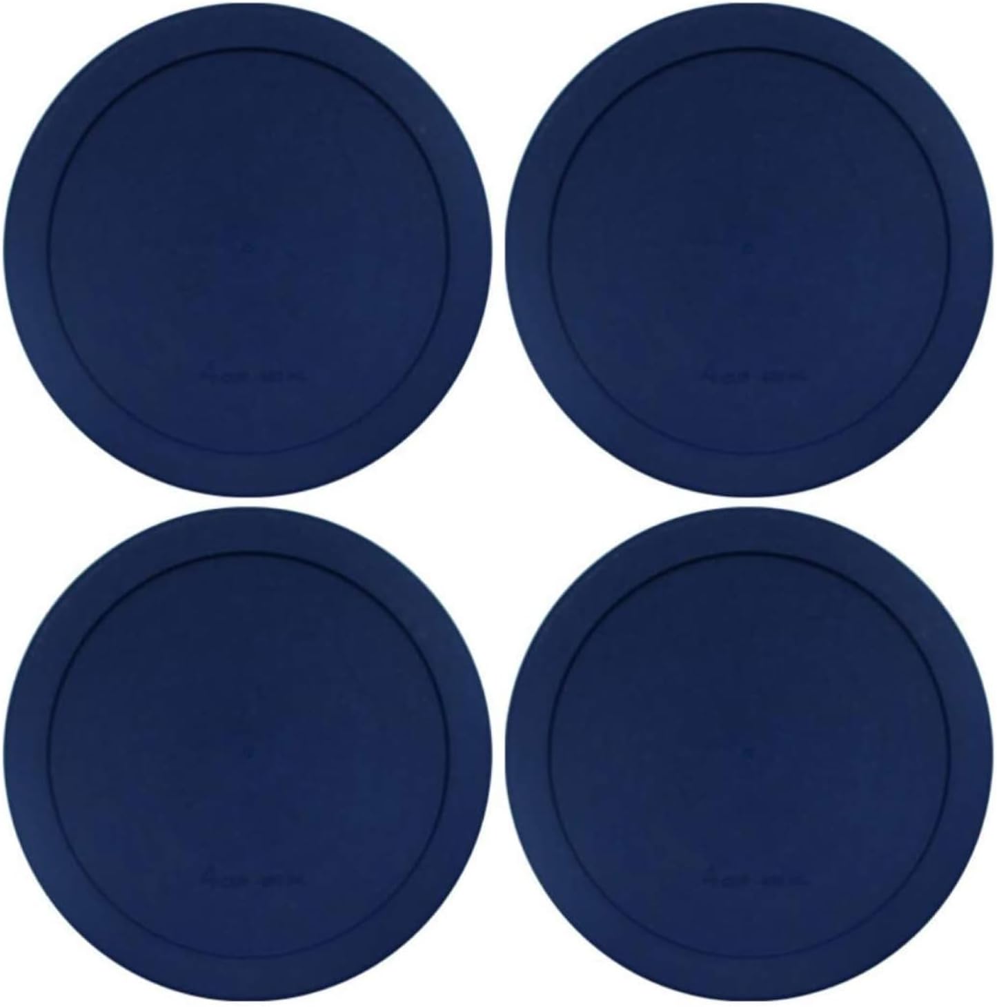 Lids for Pyrex and Anchor Round Glass Containers (2-Cups, Blue-4 PACK)