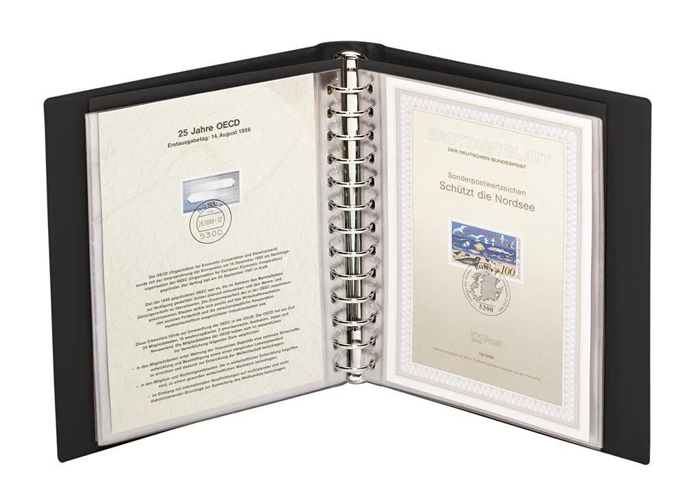 Lindner 1103E-S Album notices évitez le jaunissement de vos fdc noir