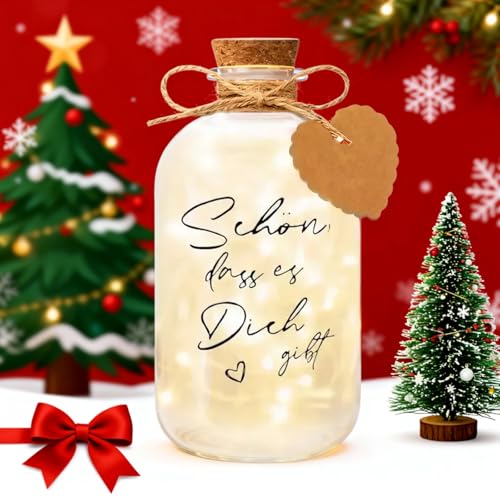 DYOUen LED Flaschenlicht Beleuchtete Flasche Dekoflaschen mit Korken...