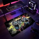 Clyrax Gaming Teppich, Cool Spielcontroller Muster Teppich Schlafzimmer, 80×120Cm Waschbarer Teppich für Arkade, Schlafzimmer, Wohnzimmer-Sofa-Bereich, Kinderzimmer