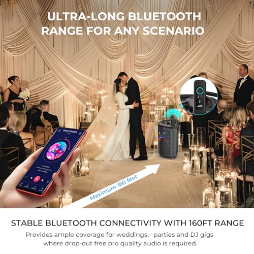 SINWE P16 Dual-Stereo Wireless XLR System - 24bit/48kHz XLR Bluetooth Receiver with 160ft Range & 15H Battery for Speakers, Audio Mixer, PA Systems, DJ Systems