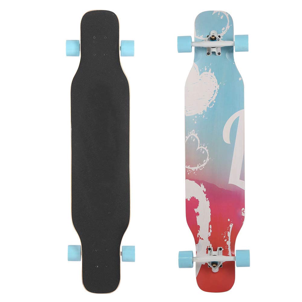 pour Adolescent, Longboard Professionnel en Bois D'érable Dur à Sept Couches, Charge Forte avec élasticité Douce pour Une Glisse Plus Stable