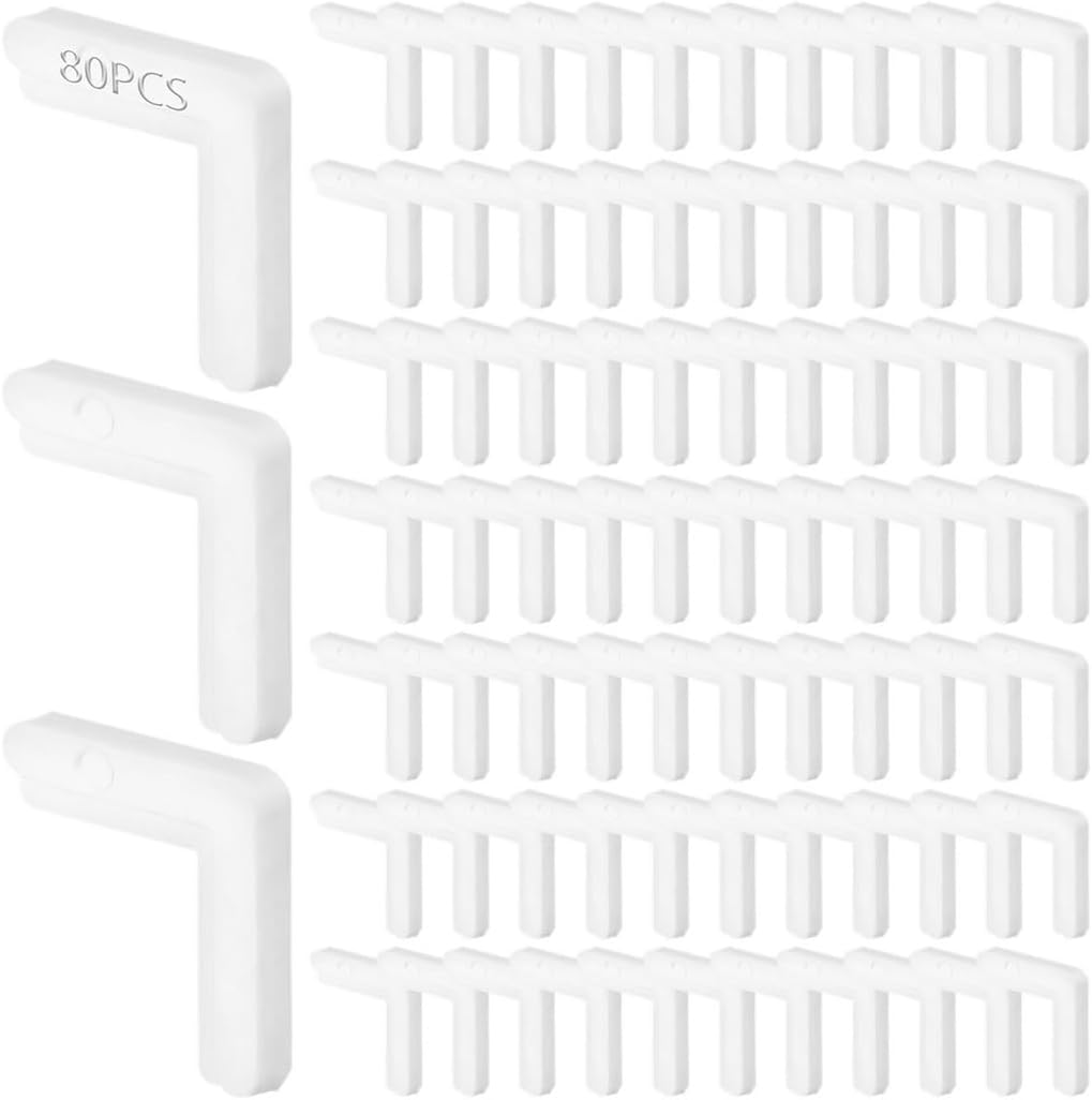 80Pcs White Plastic Screen Frame Corners, Window Frame Repair Parts For 5/16In X 3/4In Screens, Plastic, Easy Installation For Mobile Homes