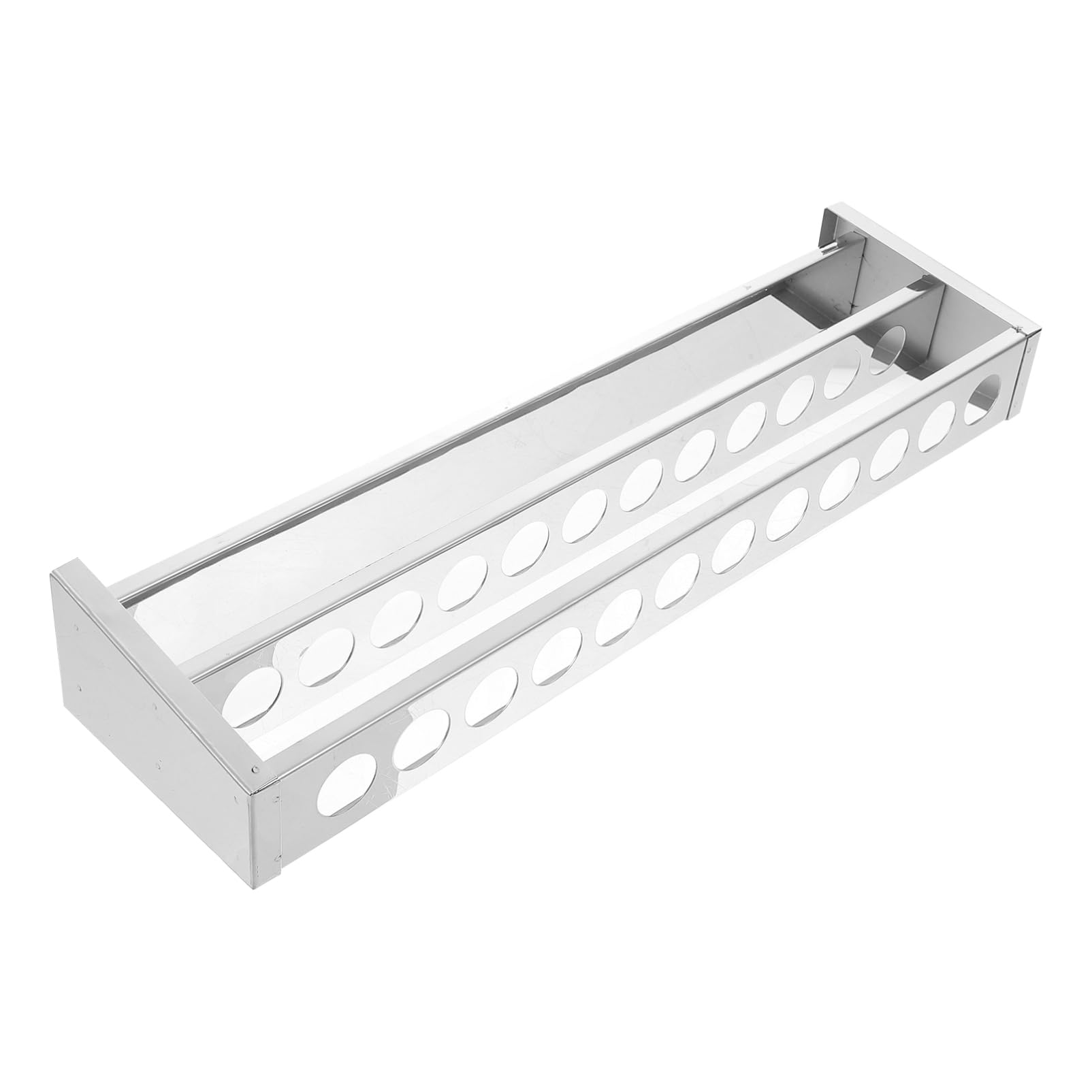 2 Piezas Gradilla tubos frasco estante de tubo de ensayo estante del soporte del tubo titular de tubo de laboratorio portavoz Acero inoxidable Silver