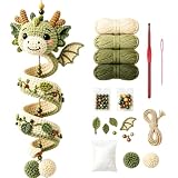 DIY Häkelset Häkelgarn Drachen Spirale Hängend Bastelset Anfänger Handarbeit Anhänger Häkel Kit mit Spiraldrachen Design Kreative Gehäkelt Deko für Weihnachtsbaumschmuck Heimdekoration Festdekoration